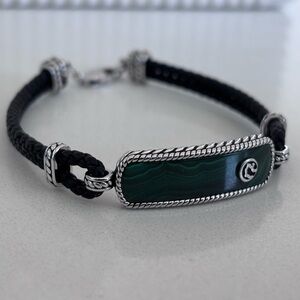 EFFY® Men's Leather Bracelet in Sterling Silver